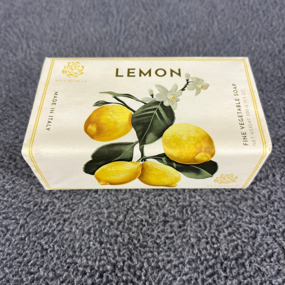 Alchimia Lemon Fine Vegetable Soap 10.5 oz Yellow Bar Made in Italy New